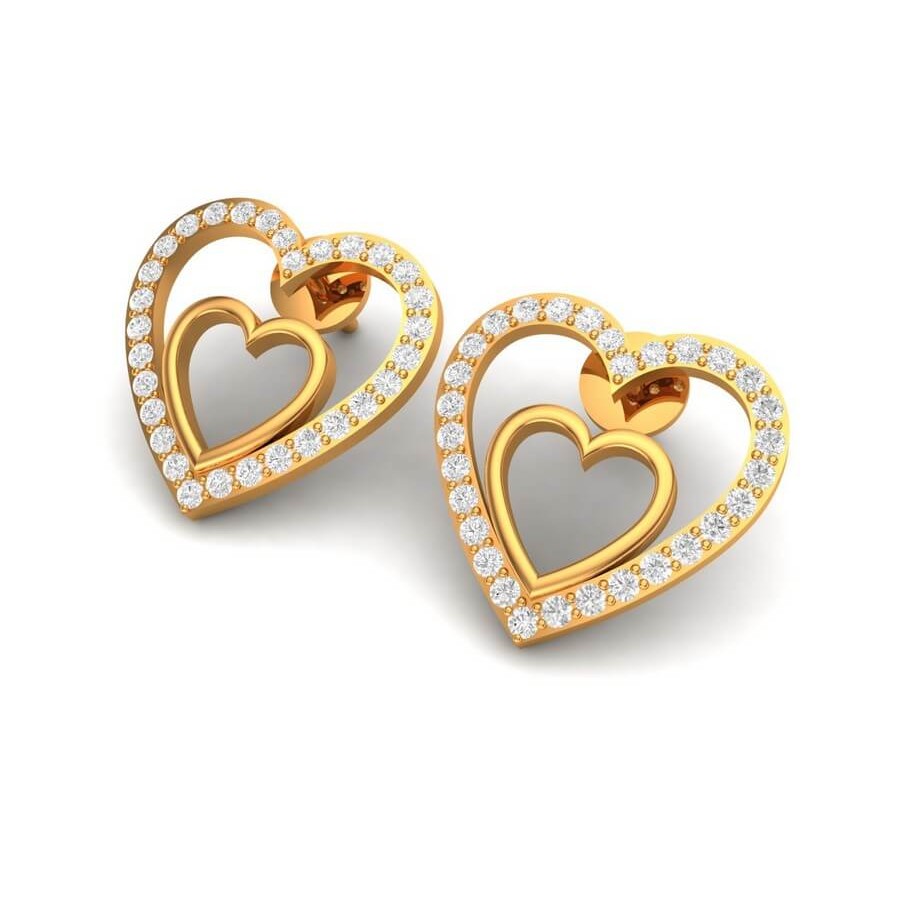 Tanishq heart sales shaped earrings