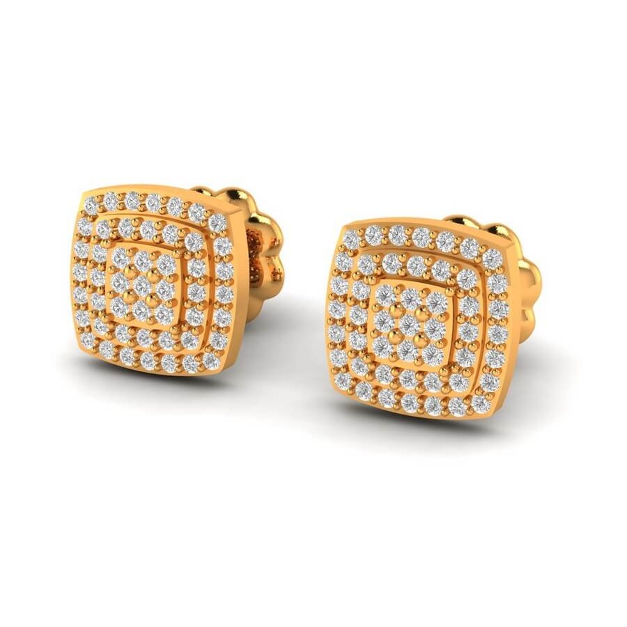 Square pave hotsell diamond earrings