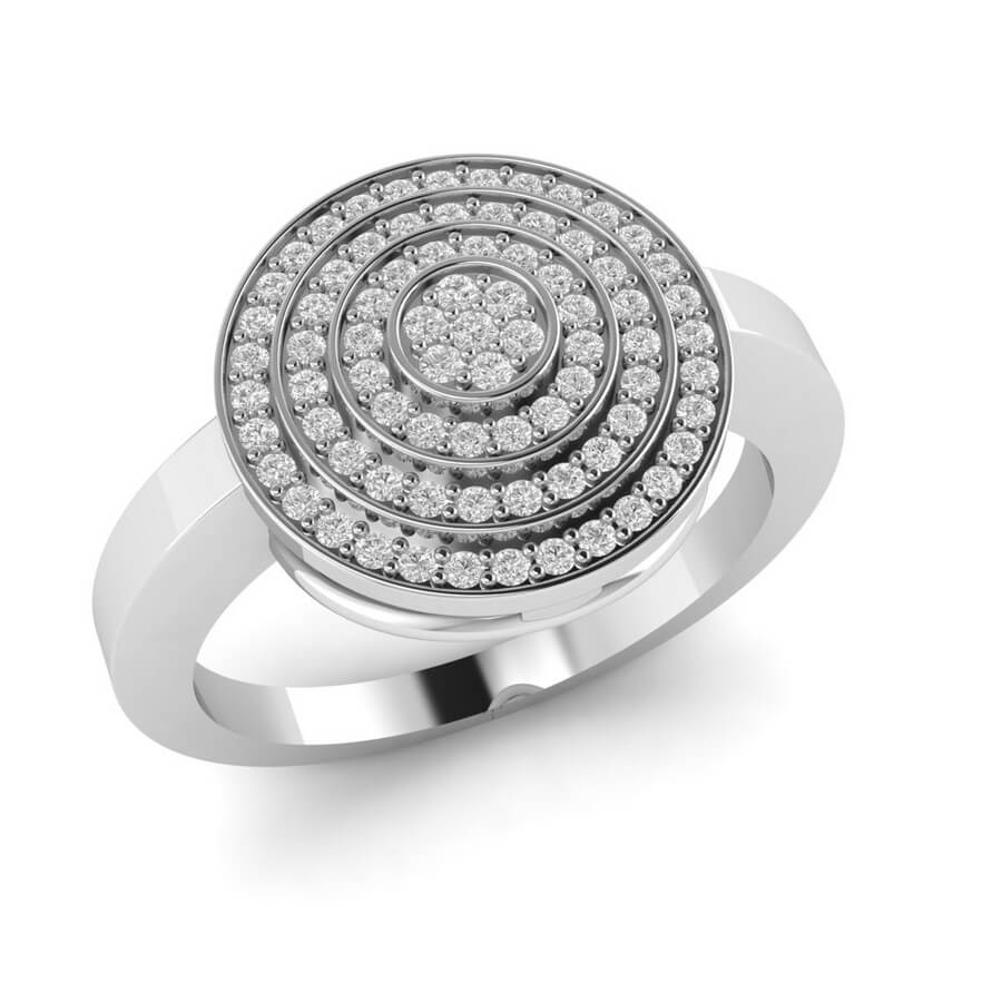 Round Pave Diamond Ring