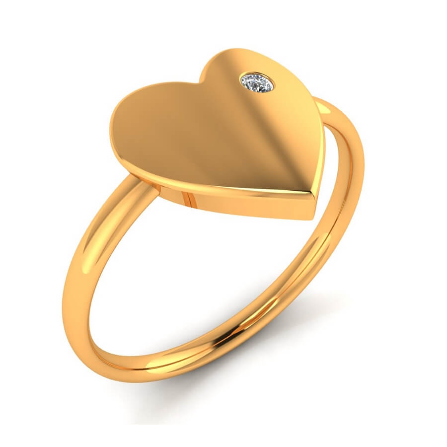 Heart Single Diamond Ring