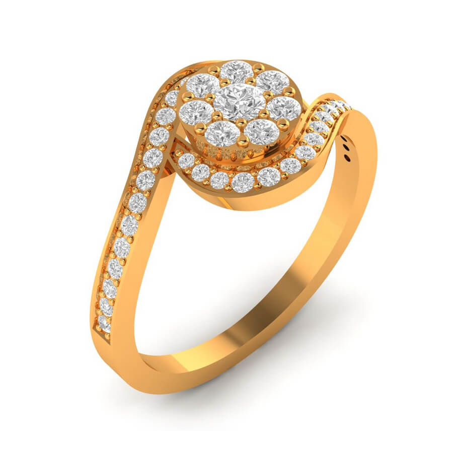 Twisty Cluster Diamond Ring