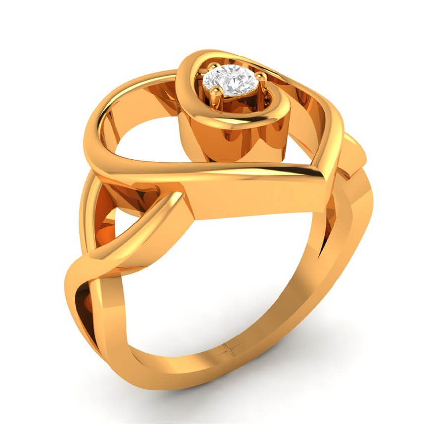 Twisty Heart Diamond Ring