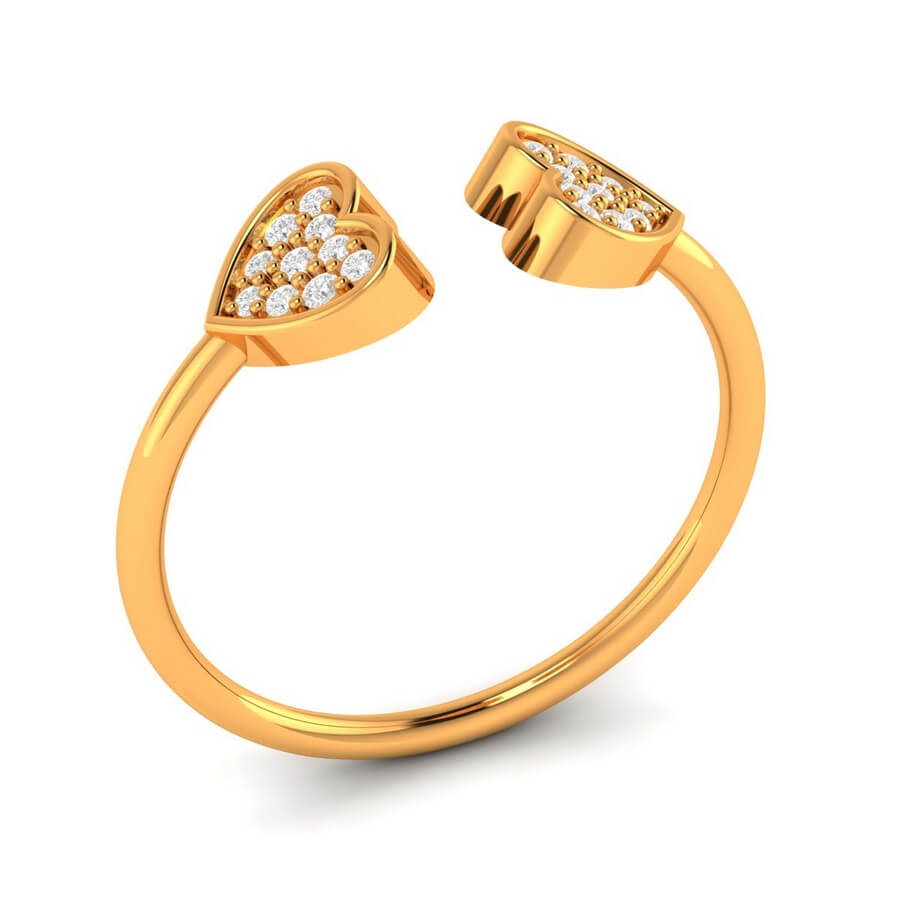 Berry Twin Hearts Diamond Ring