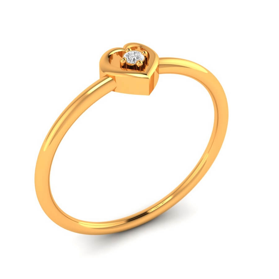 Petite Single Diamond Heart Ring
