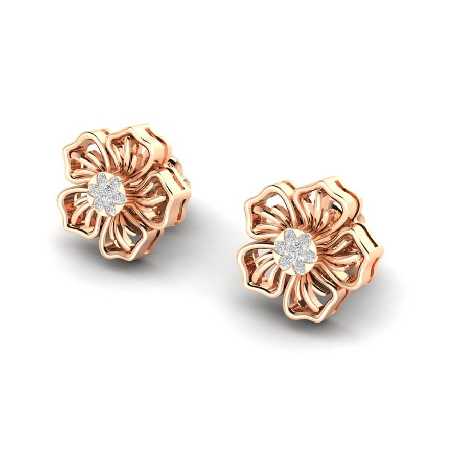 Five Petal Diamond Earrings