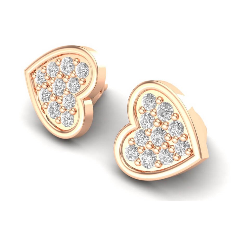 Sparkle Heart Diamond Earrings