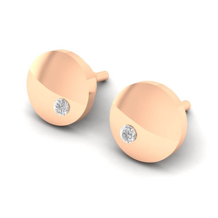 Circle Single Diamond Earrings