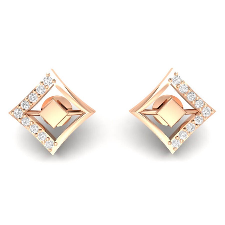 Diamond Studded Jhumka Gold Earring With Pearl Hanging | Chennai Diamonds