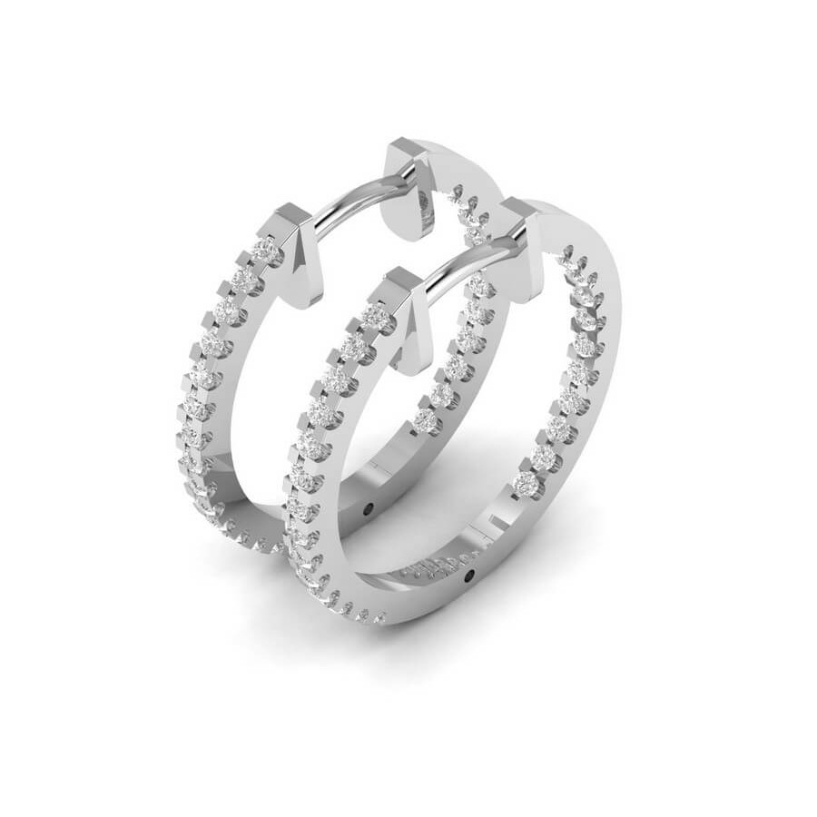 Elegant Diamond Hoop Earrings