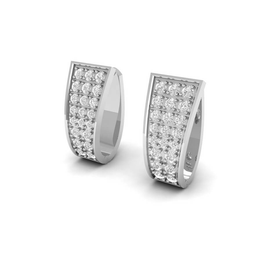 Curved Diamond Earrings