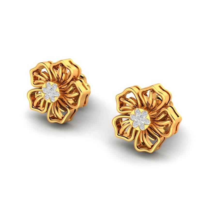 Five Petal Diamond Earrings