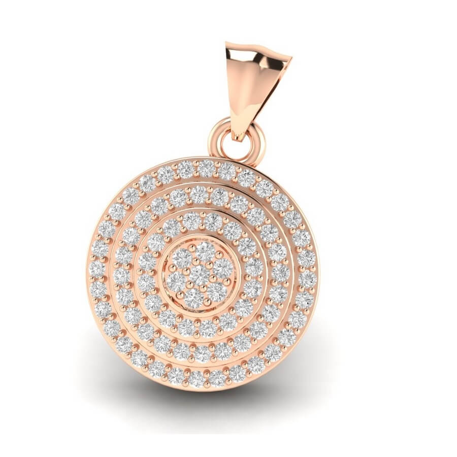 Round Pave Diamond Pendant