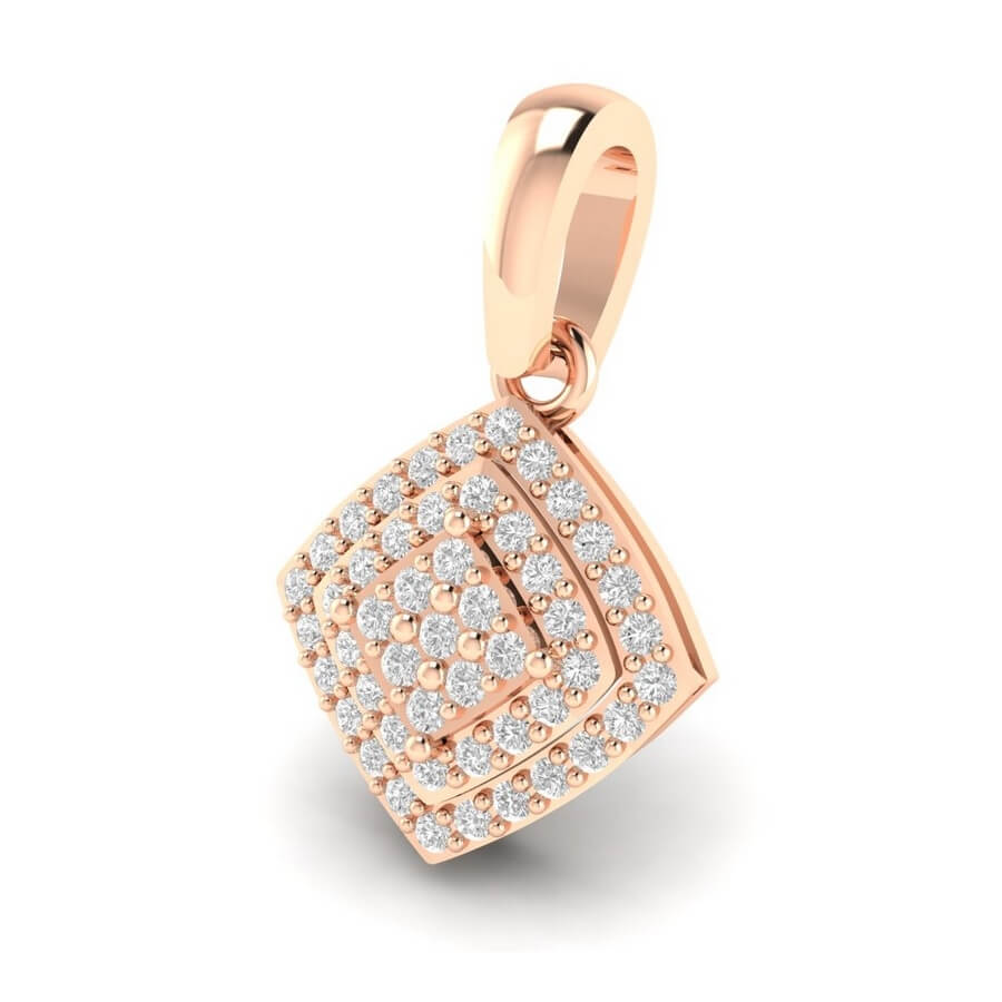 Square Pave Diamond Pendant