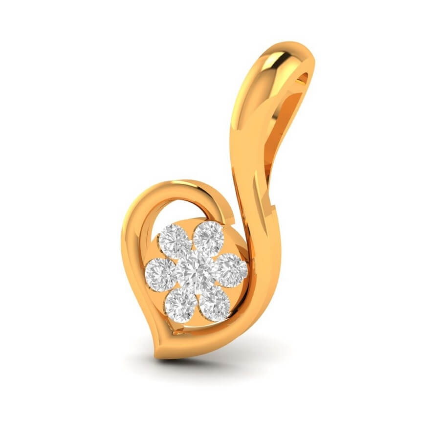 Heart Cluster Diamond Pendant