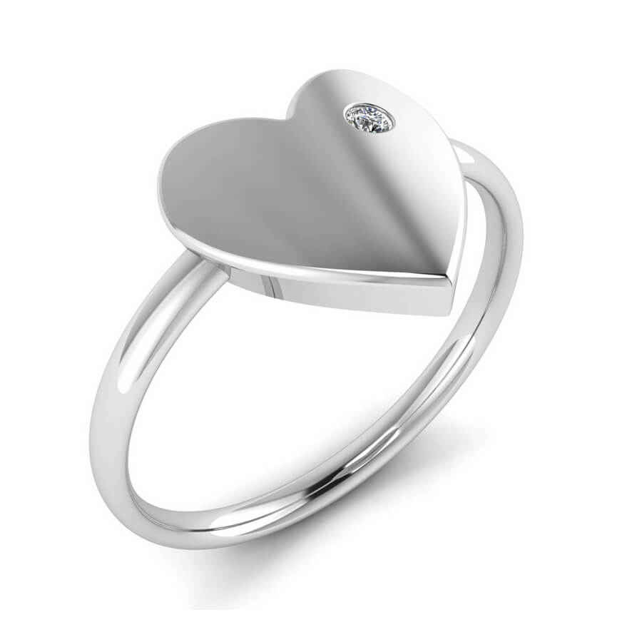 Heart Single Diamond Ring