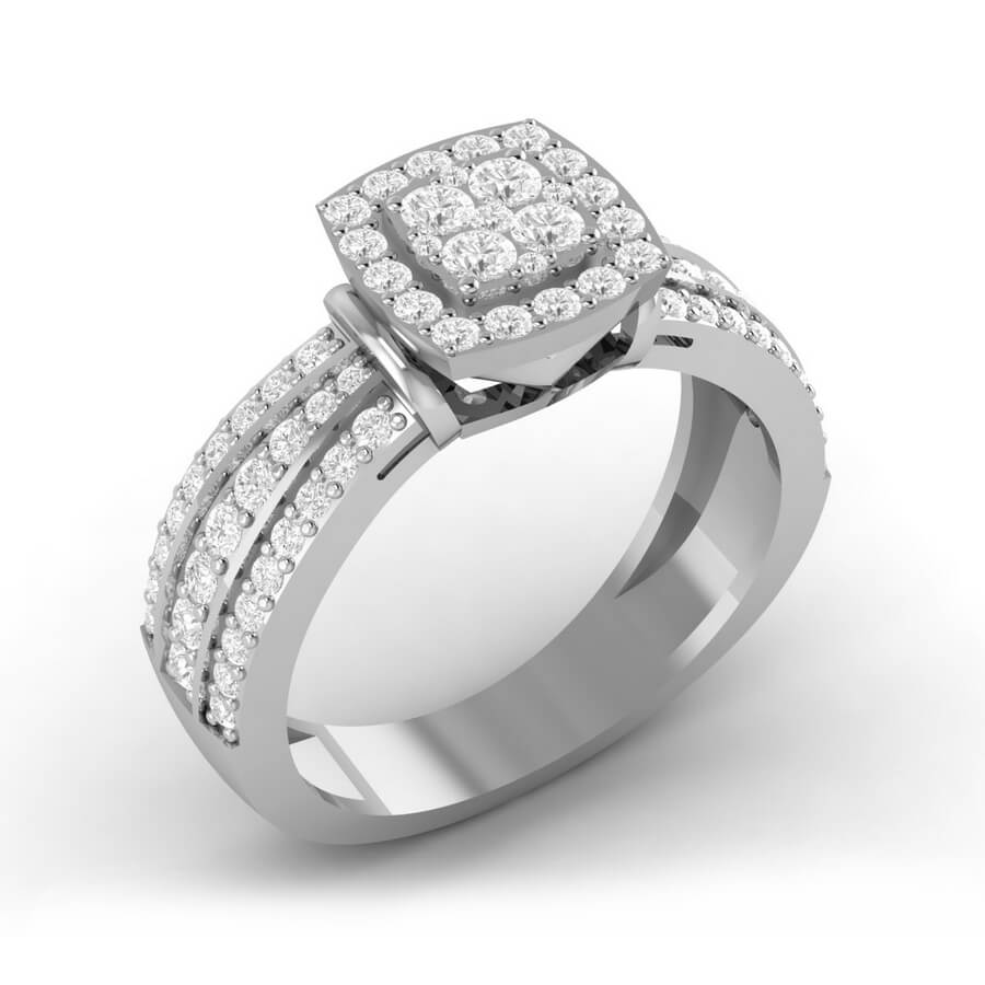 Hazel Three Petal Diamond Ring