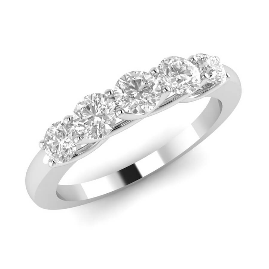 Comfort Fit Five Stone Diamond Ring