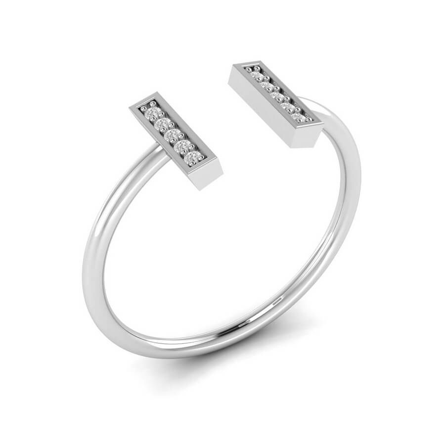 Modern Bars Diamond  Ring