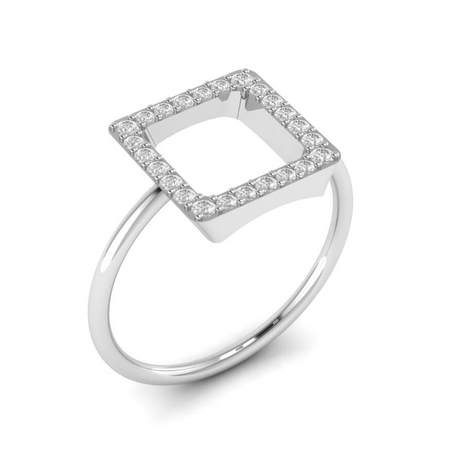 Modern Square Diamond Ring