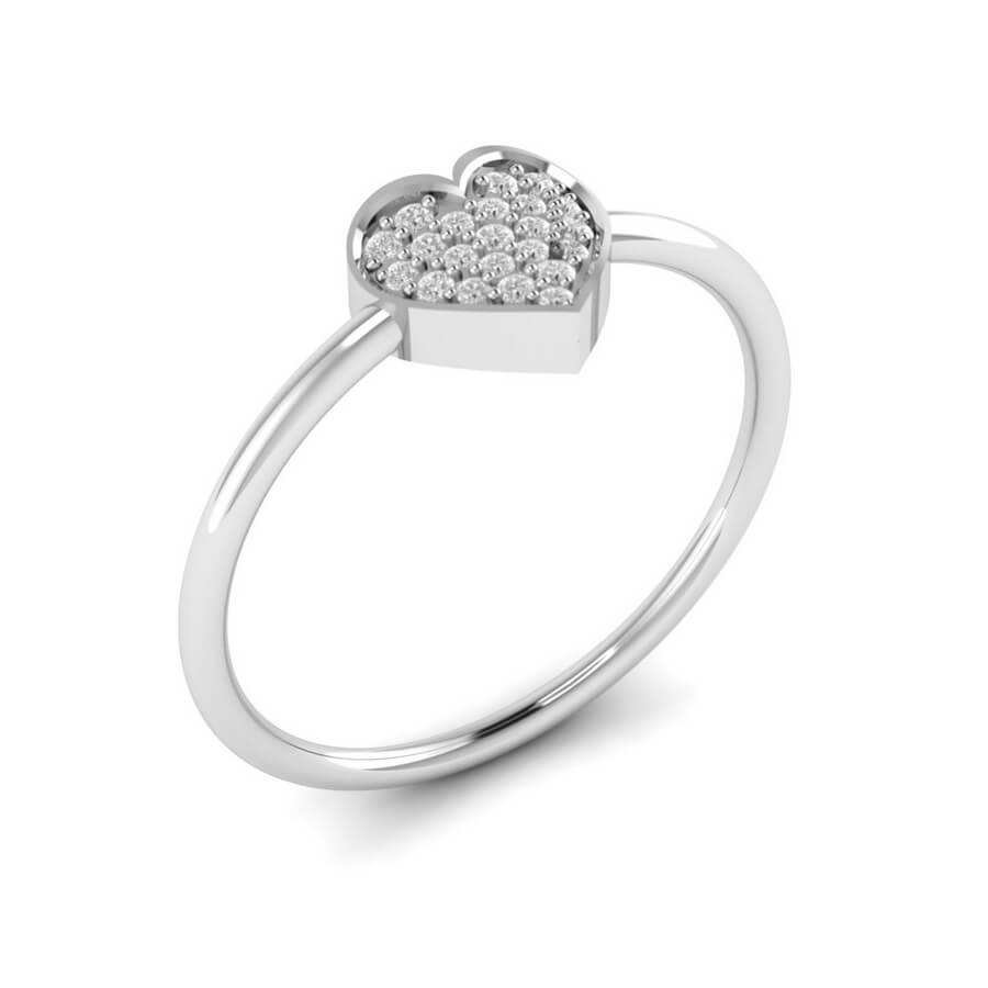 June Sparkle Heart Diamond Ring