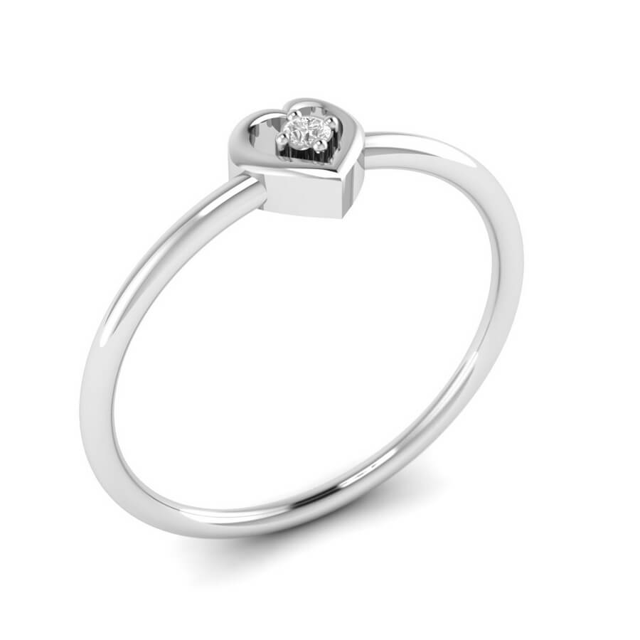 Petite Single Diamond Heart Ring