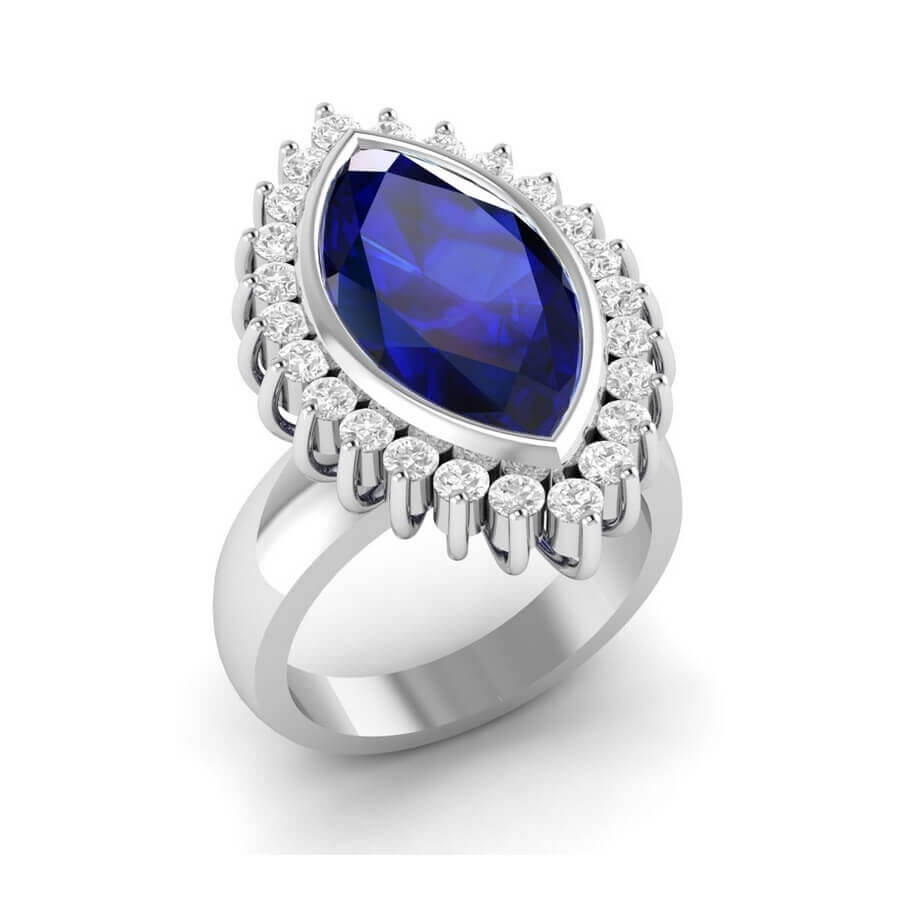 Liz Love Marquise Blue Sapphire Ring
