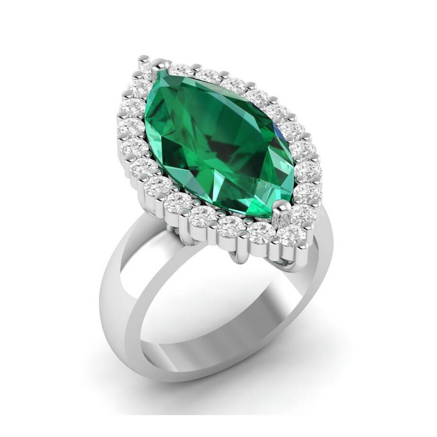 Ivy Dazzle Marquise Emerald Ring