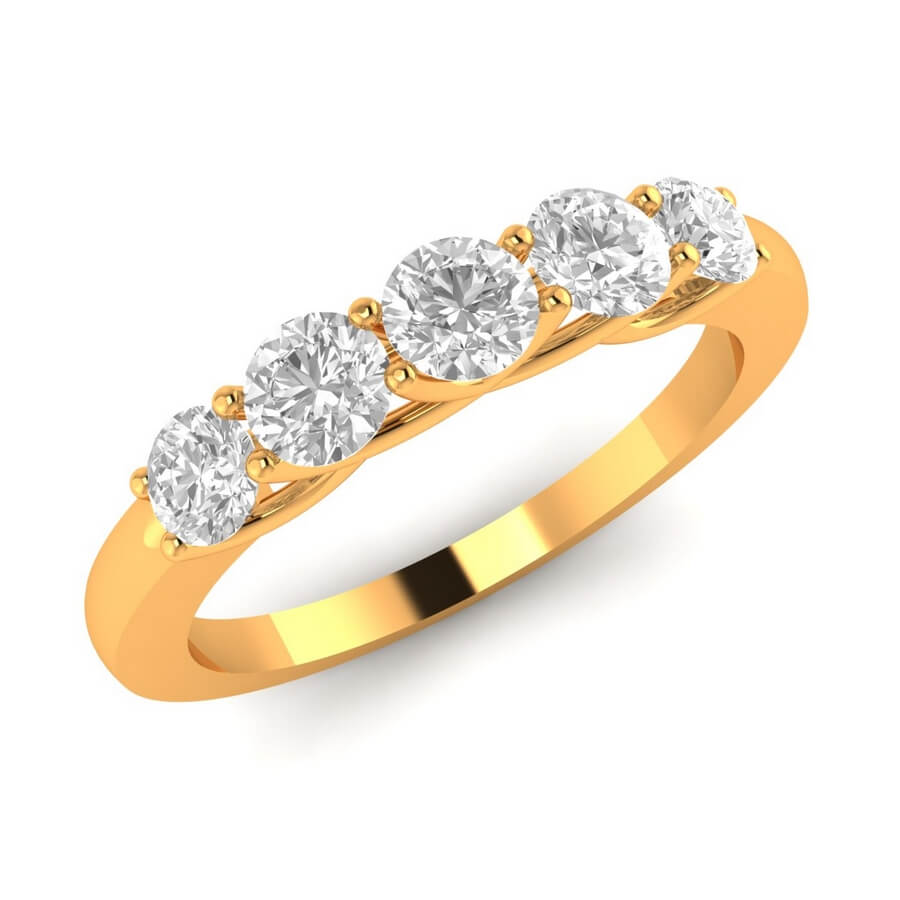 Comfort Fit Five Stone Diamond Ring