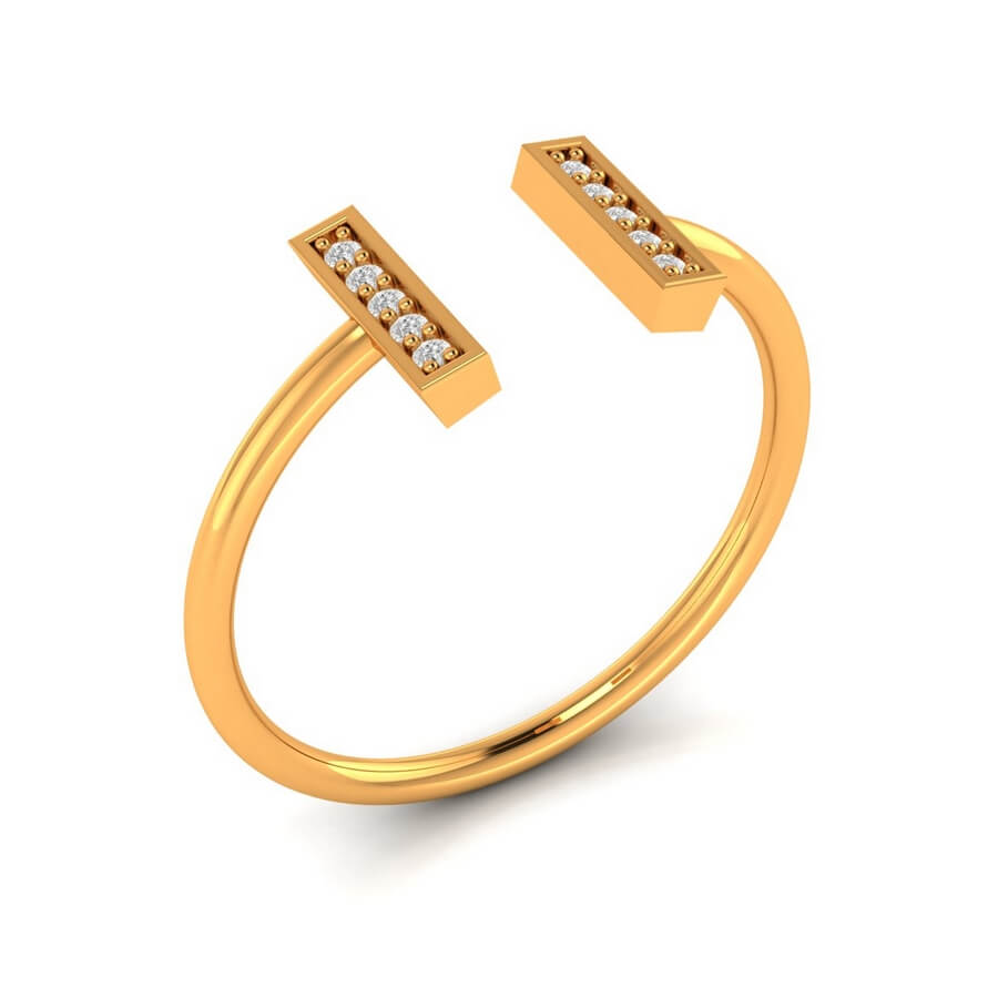 Modern Bars Diamond  Ring