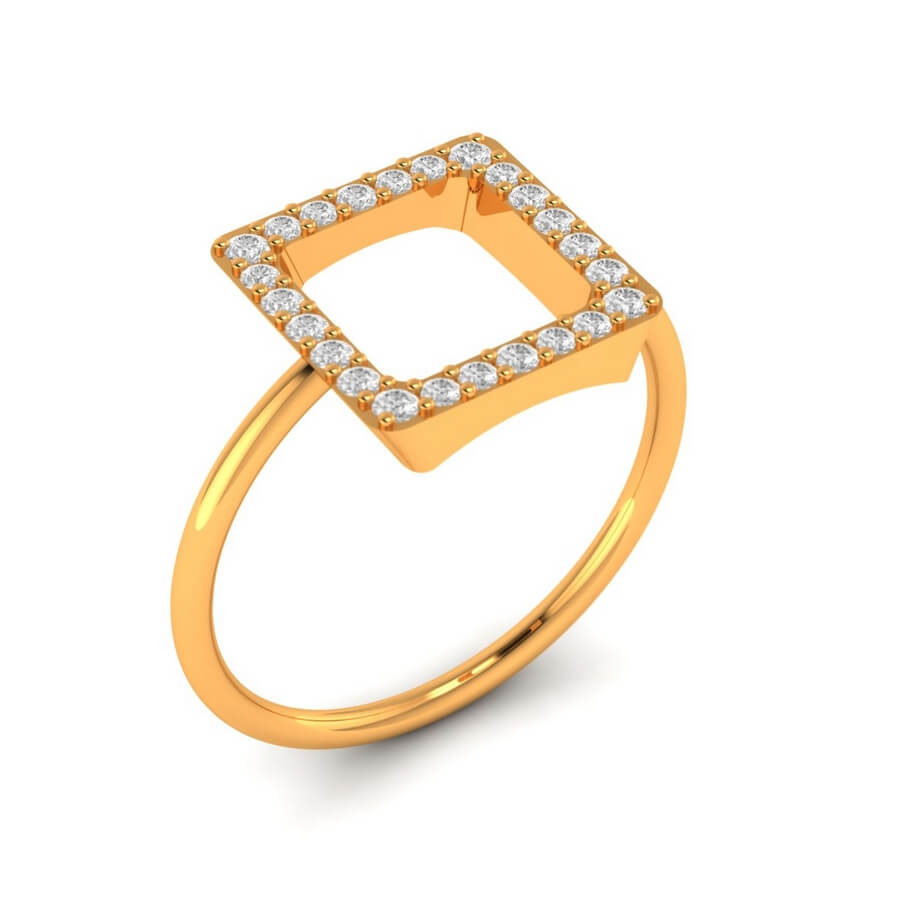 Modern Square Diamond Ring