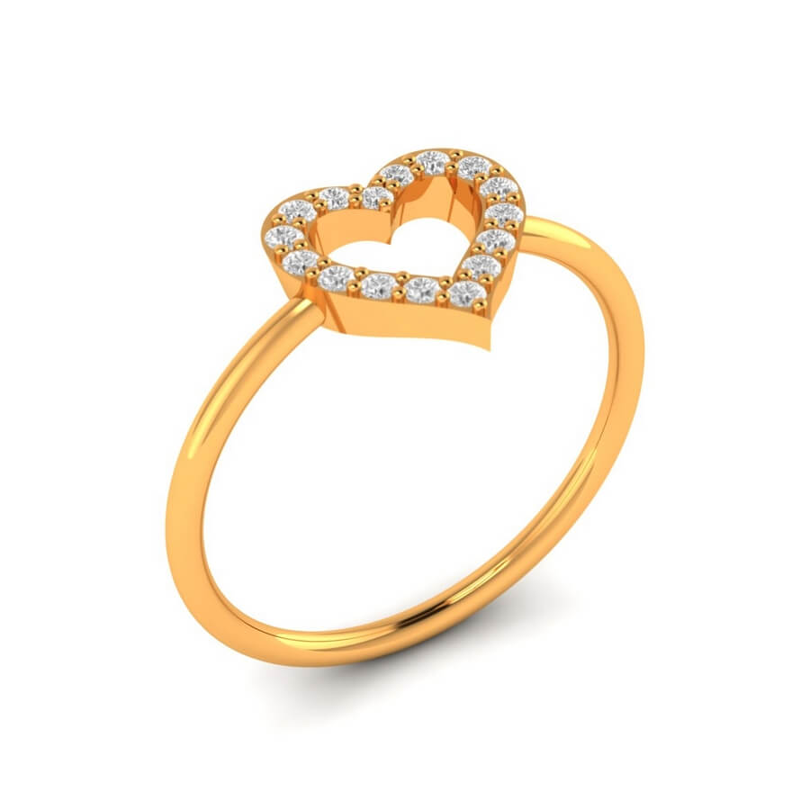 Modern Heart Diamond Ring