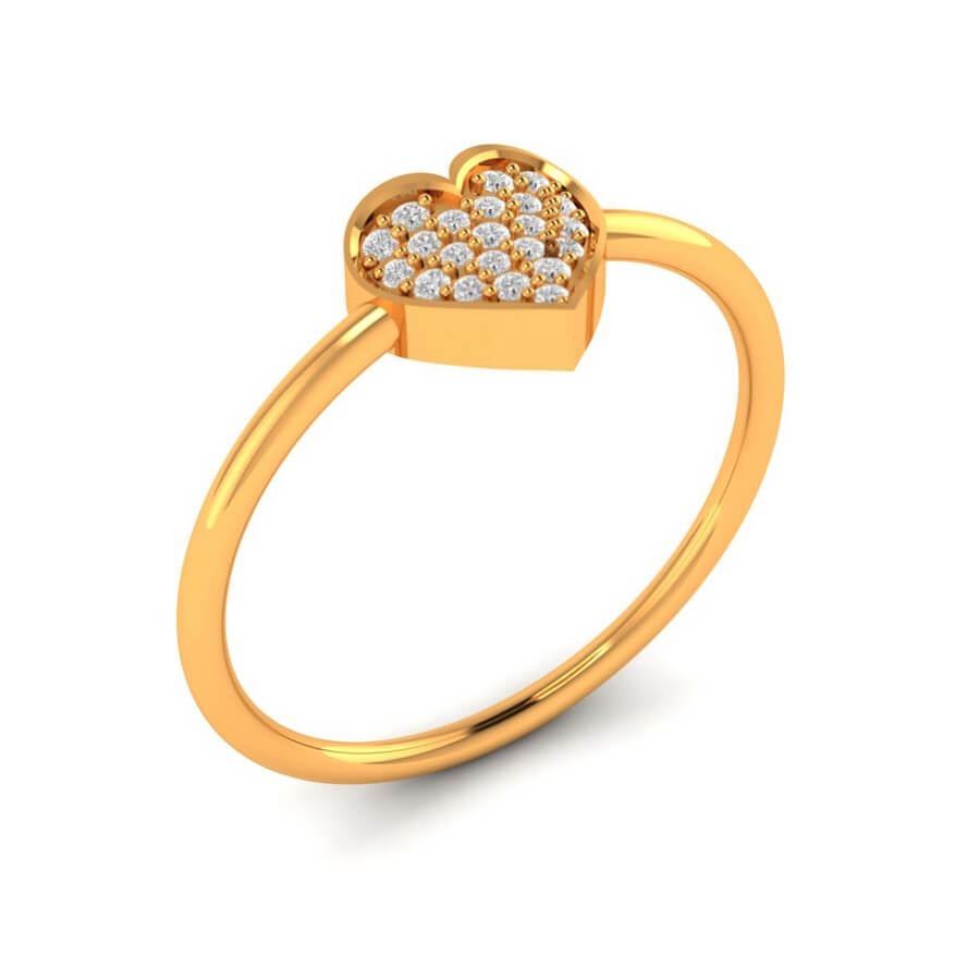 June Sparkle Heart Diamond Ring