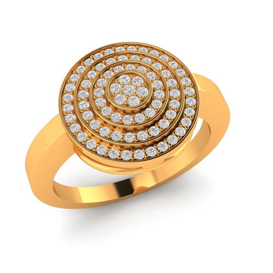Round Pave Diamond Ring